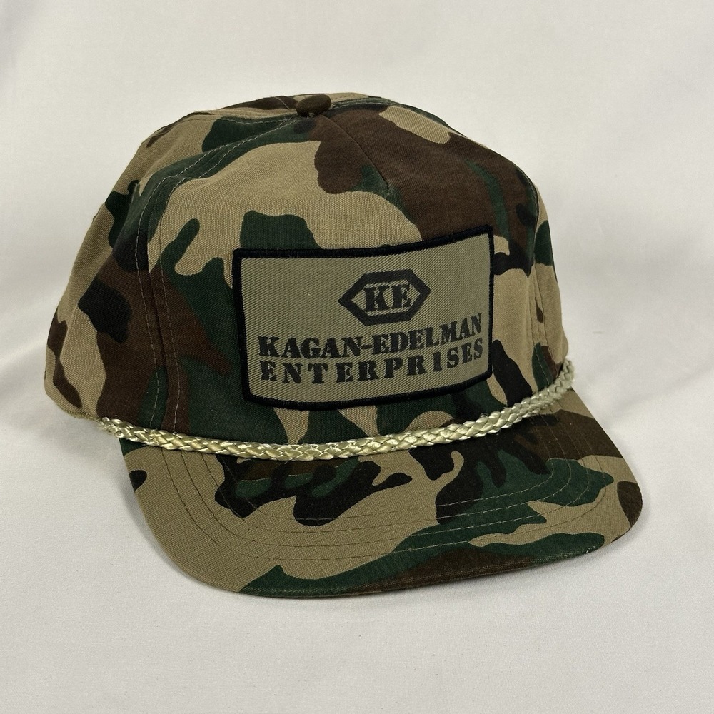 Vintage Camo Rope Trucker Hat Kagan Edelman Enterprises Sportcap Strapback Cap